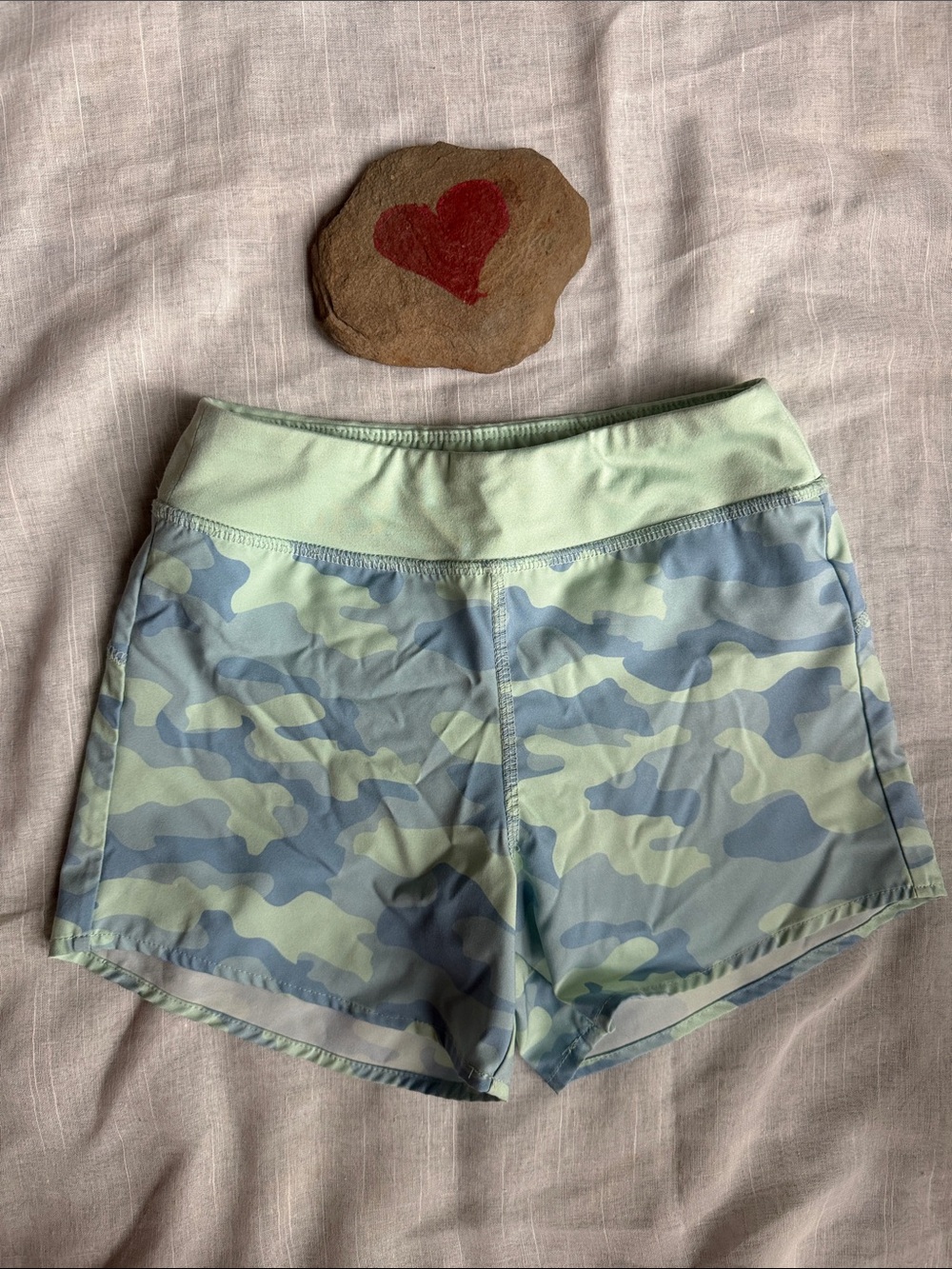 Cabela's Outdoor Kids Light Green and Blue Camo Shorts